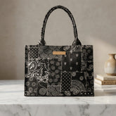 Elegant Monochrome Patchwork Tote Bag