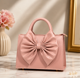 Black Structured Top Handle Handbag for Women