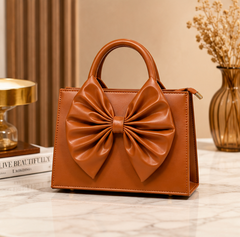Black Structured Top Handle Handbag for Women
