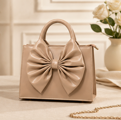 Black Structured Top Handle Handbag for Women