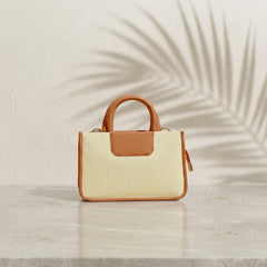 Two-Tone Canvas Mini Tote Bag