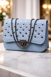 Studded Quilted Chain Bag