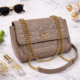 Quilted Flap Handbag with Chain Strap