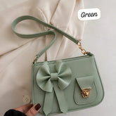 Bow Style Shoulder Bag with Front Pocket Lock