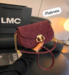Elegant Chain Lock Crossbody Bag