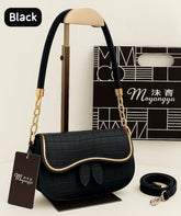 Elegant Croc Pattern Chain Shoulder Bag