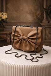 Bow Style Chain Crossbody Clutch