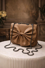 Bow Style Chain Crossbody Clutch