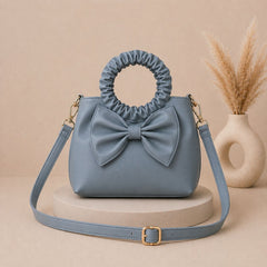 Bow Detail Top Handle Bag with Shoulder Strap