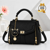 Elegant Cat Charm Mini Handbag