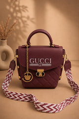 Style Quilted Top Handle Crossbody Bag