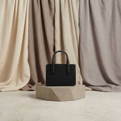 Elegant Woven Texture Structured Tote Handbag