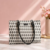 Premium Floral Block Printed Tote Bag – Black & White