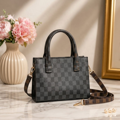 Checkered Print Tote Bag