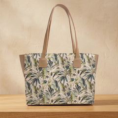 Tropical Botanical Print Tote Handbag