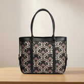 Elegant Vintage Floral Print Shoulder Tote Bag