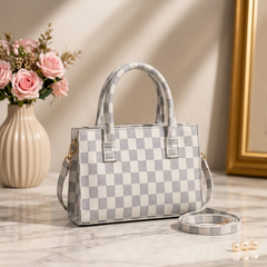 Checkered Print Tote Bag