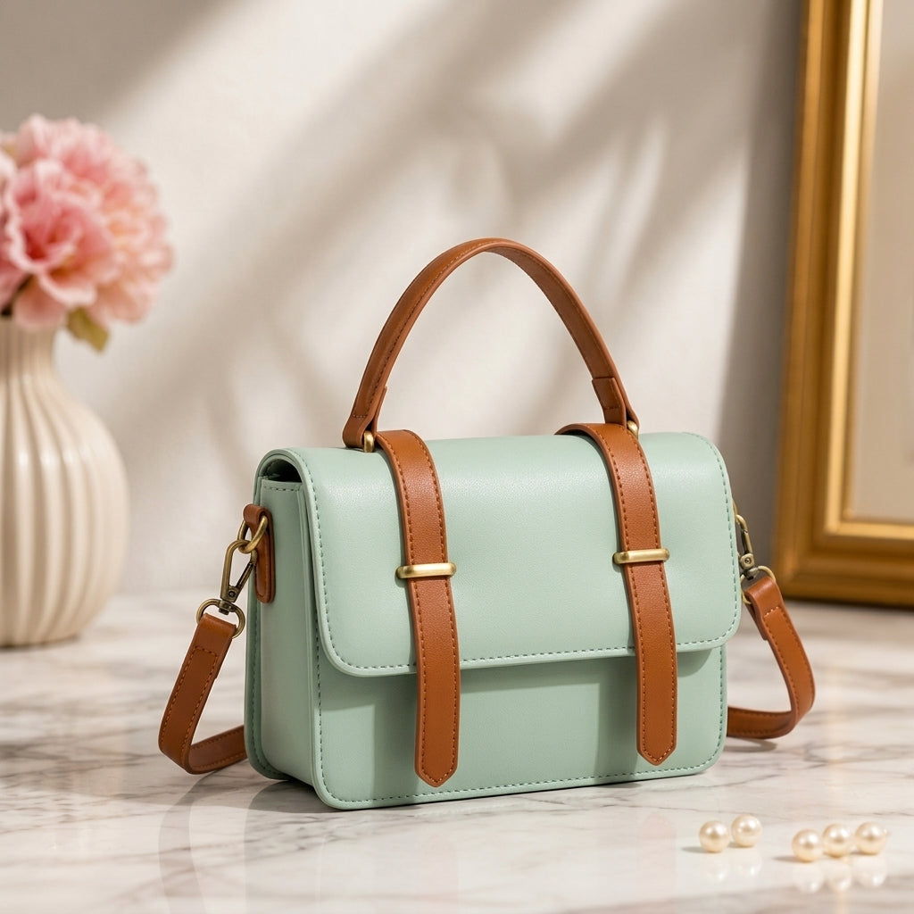 Double Strap Buckle Crossbody Bag