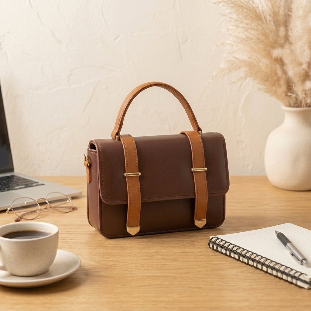 Double Strap Buckle Crossbody Bag