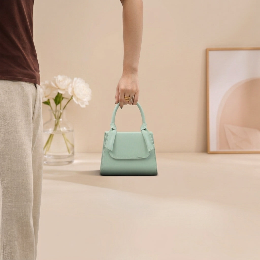 Elegant Folded Handle Flap Bag