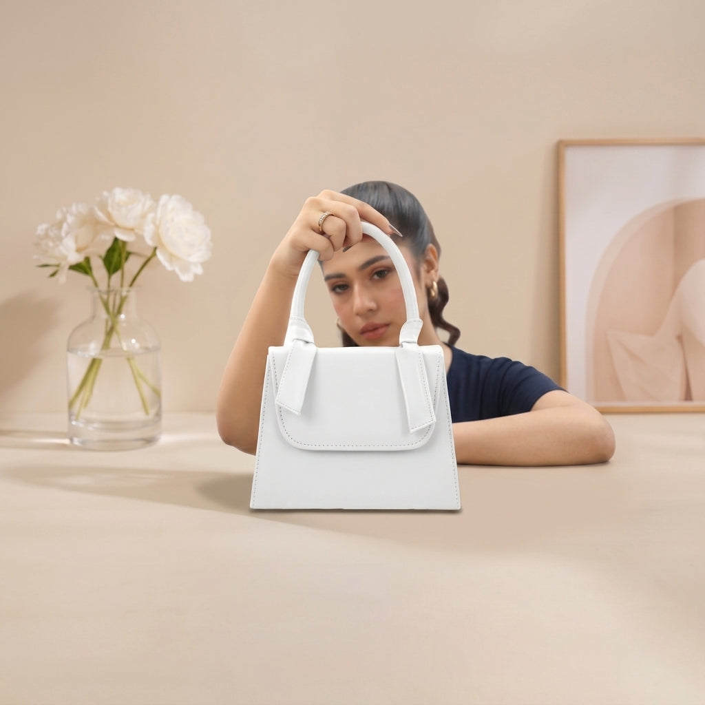 Elegant Folded Handle Flap Bag