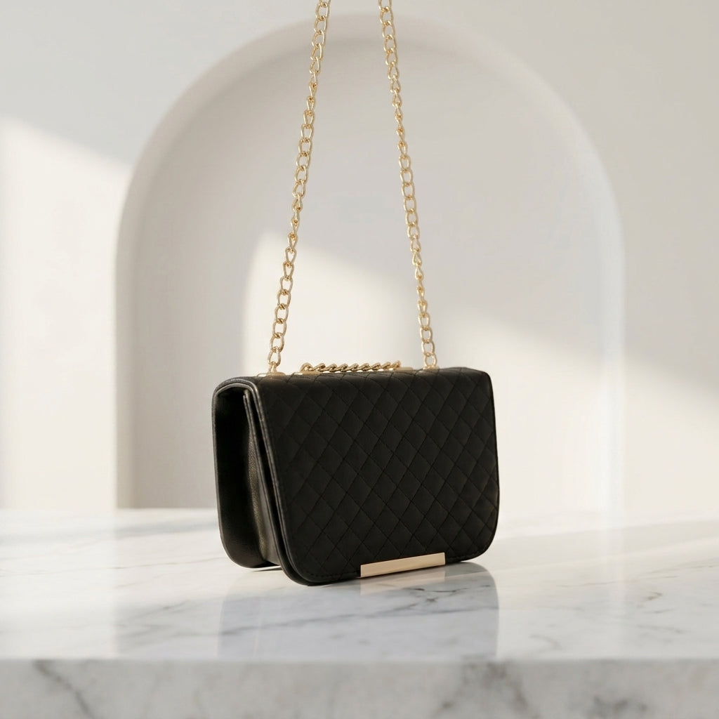 Quilted Chain Flap Bag