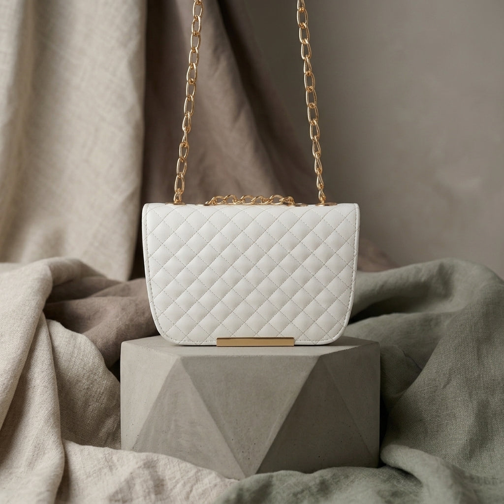 Quilted Chain Flap Bag