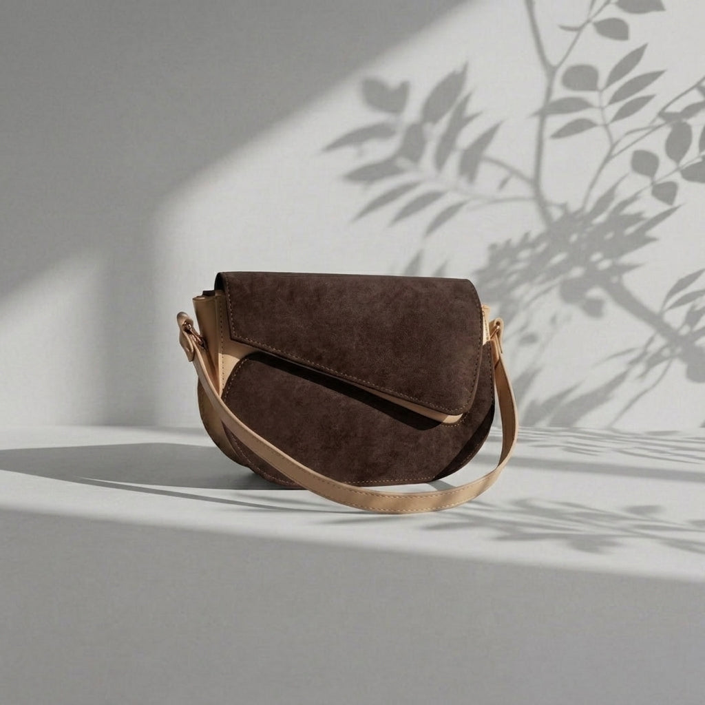 Suede Saddle Crossbody Bag