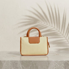 Two-Tone Canvas Mini Tote Bag