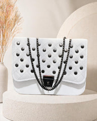 Studded Quilted Chain Bag