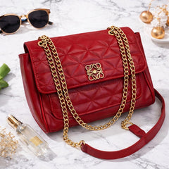 Quilted Flap Handbag with Chain Strap