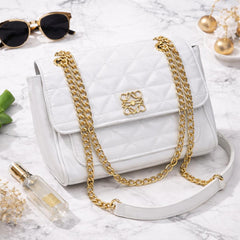 Quilted Flap Handbag with Chain Strap