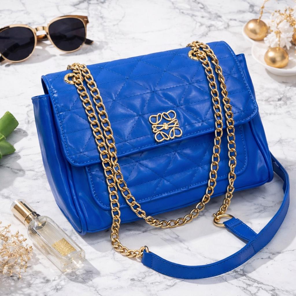 Quilted Flap Handbag with Chain Strap