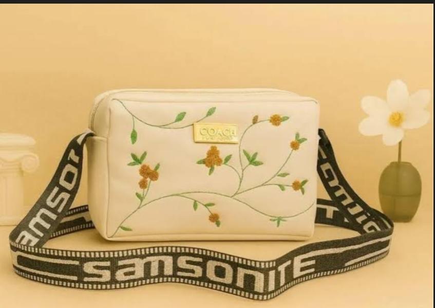 Floral Stitch Crossbody Bag