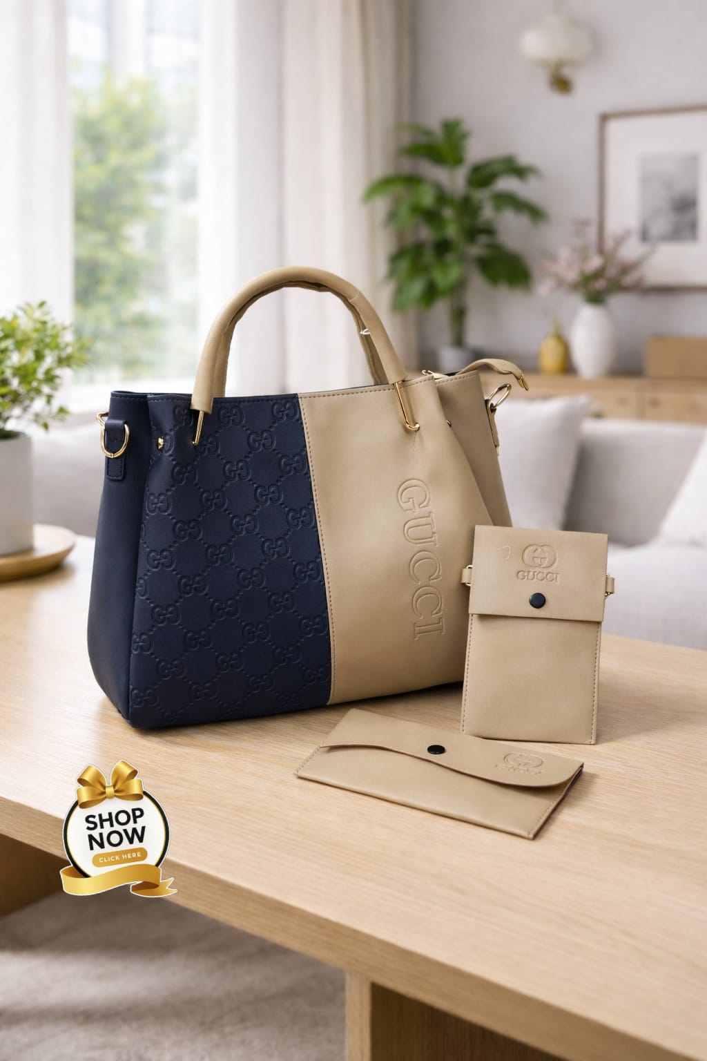 Premium Designer Tote Set (3-in-1)
