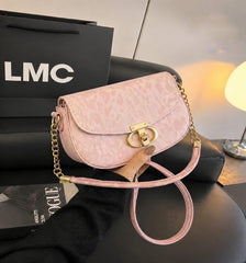 Elegant Chain Lock Crossbody Bag