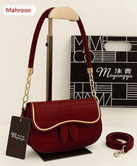 Elegant Croc Pattern Chain Shoulder Bag