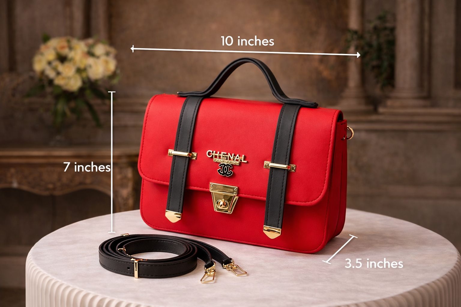 Luxury Flap Lock Top Handle Handbag