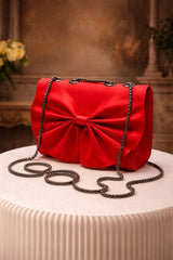 Bow Style Chain Crossbody Clutch