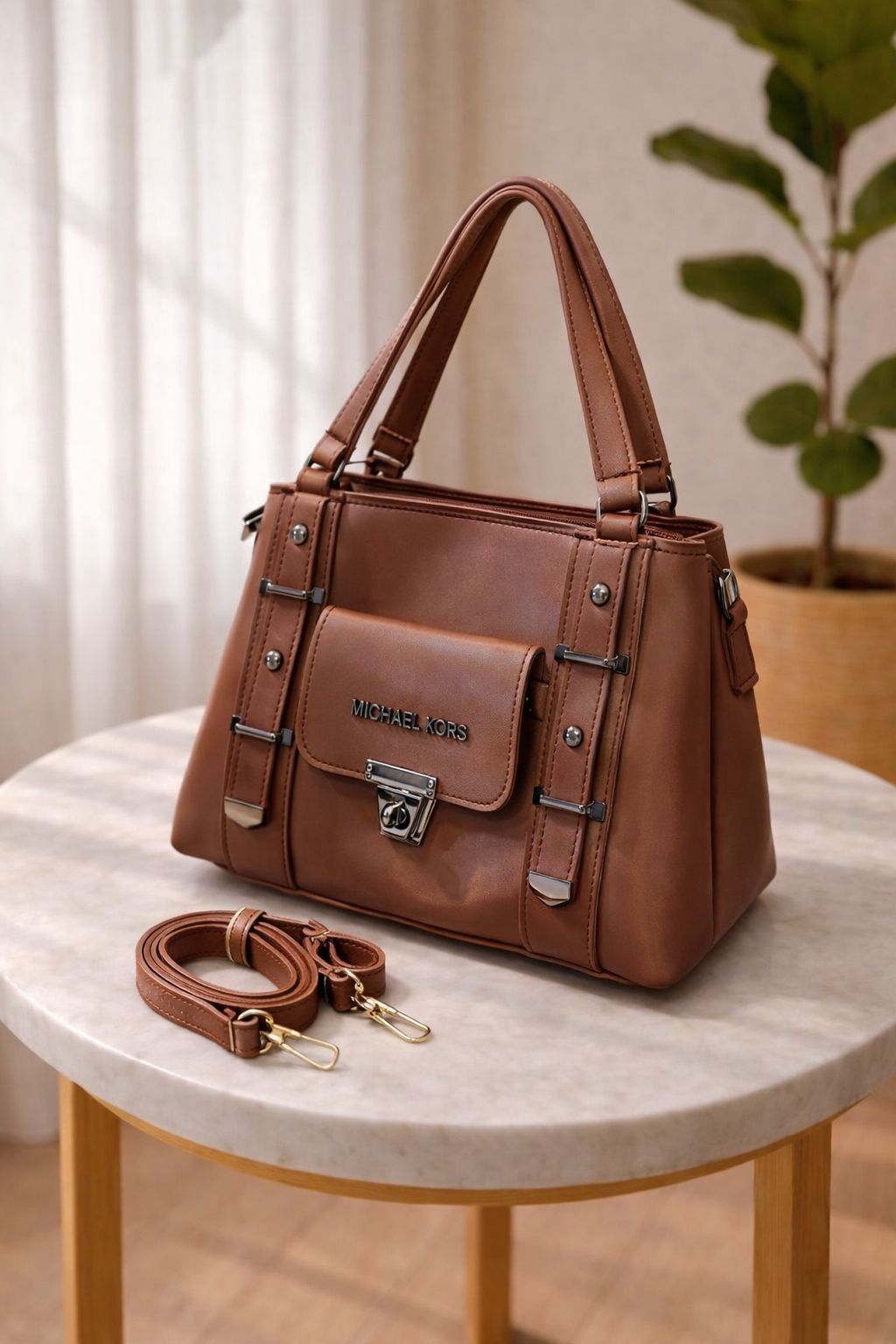 Luxury Structured Top Handle Handbag