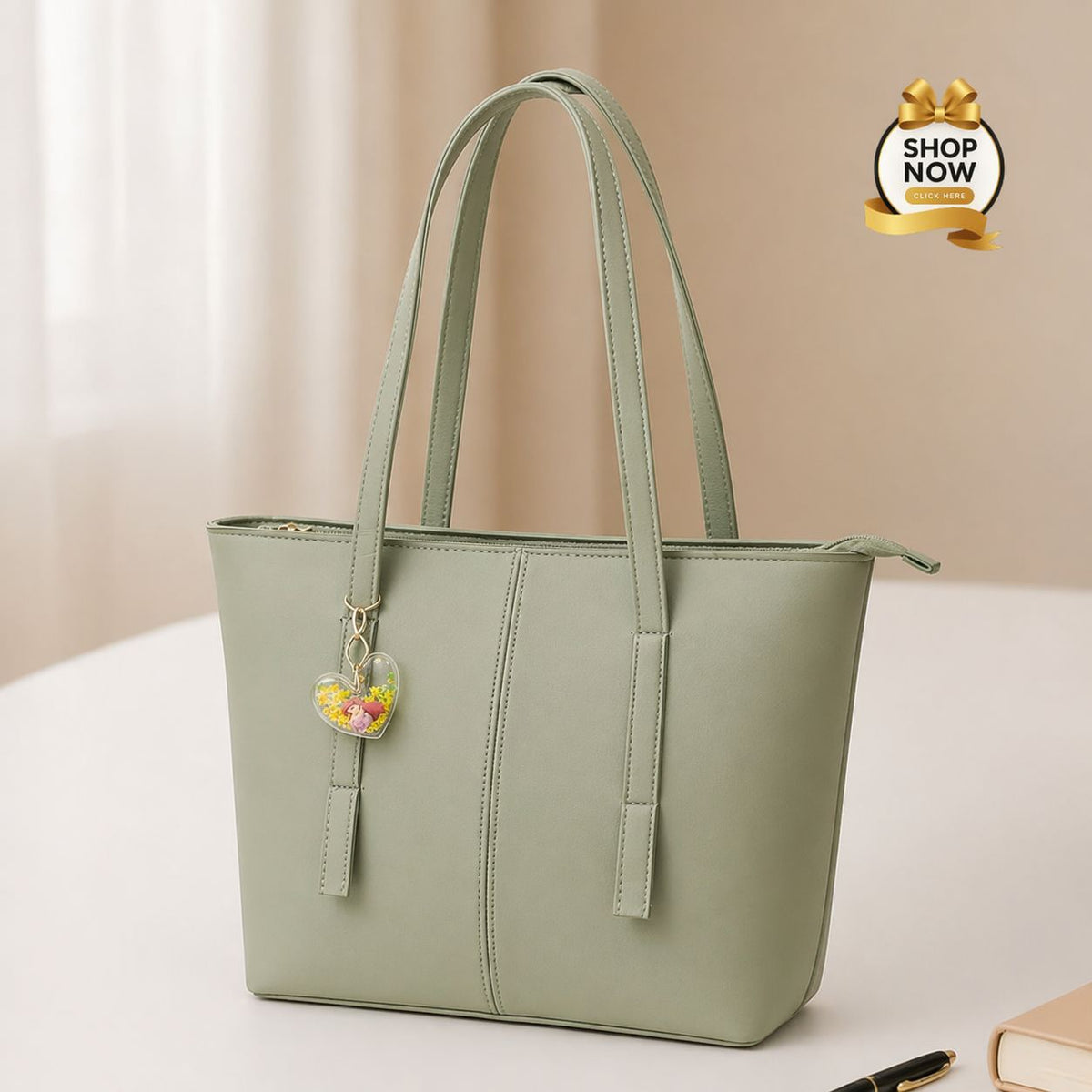Sleek Minimal Tote Bag with Shoulder Straps
