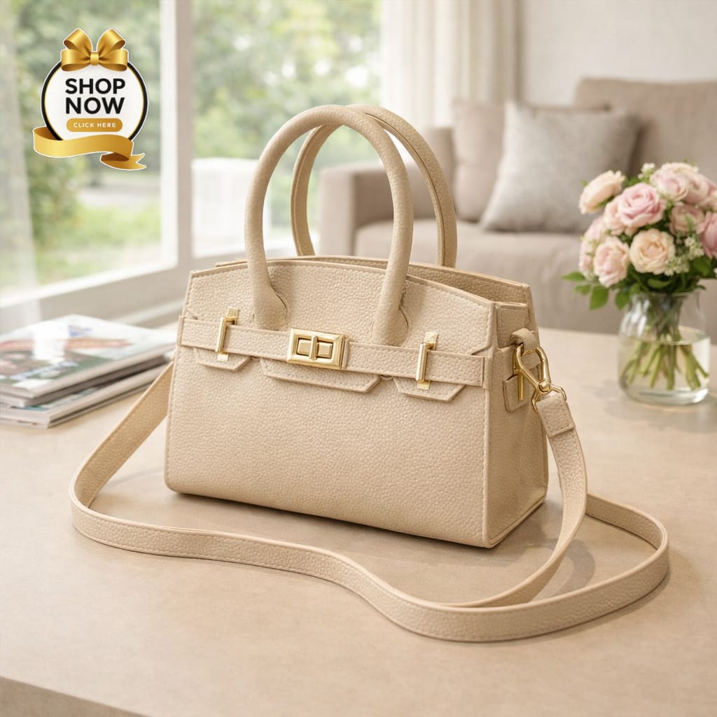 Luxury Lock Detail Mini Tote Handbag