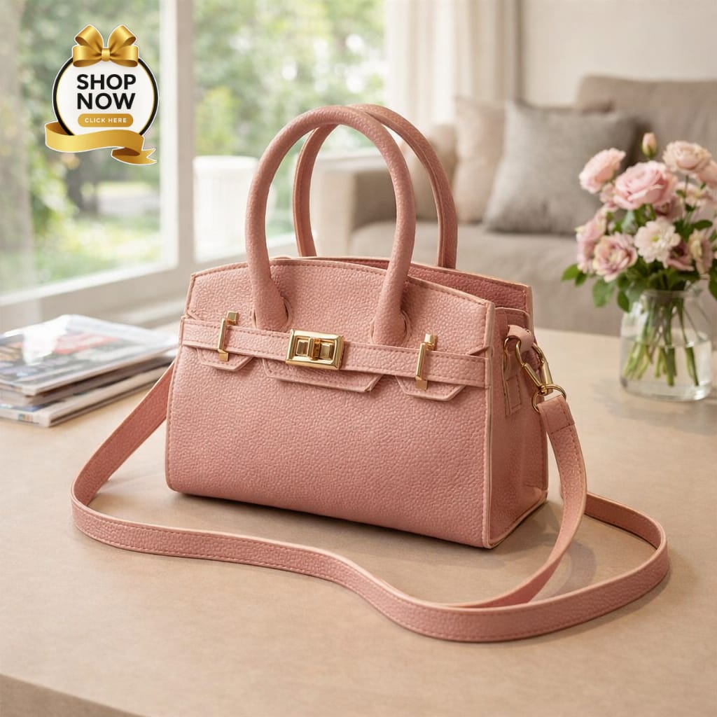 Luxury Lock Detail Mini Tote Handbag