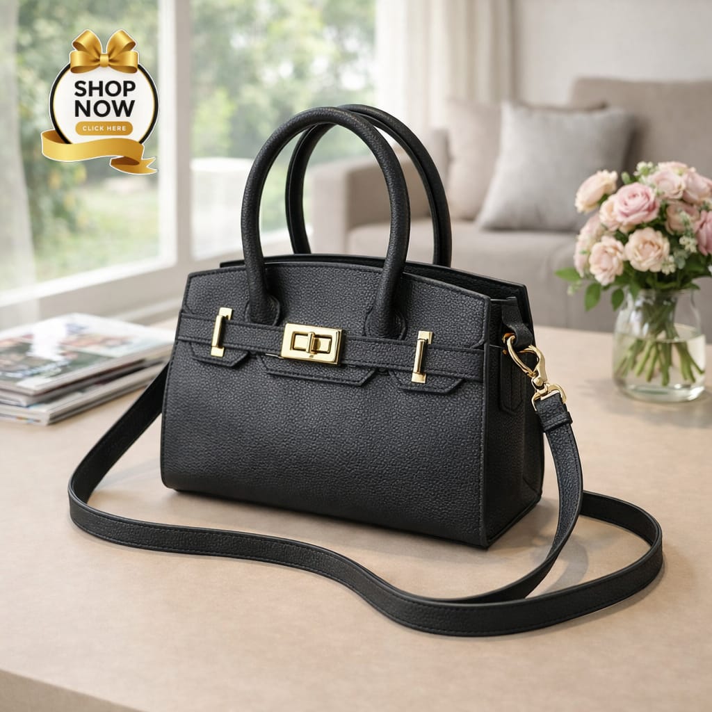 Luxury Lock Detail Mini Tote Handbag