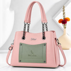 Dior Style Chain Handle Tote Bag