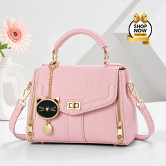 Elegant Cat Charm Mini Handbag