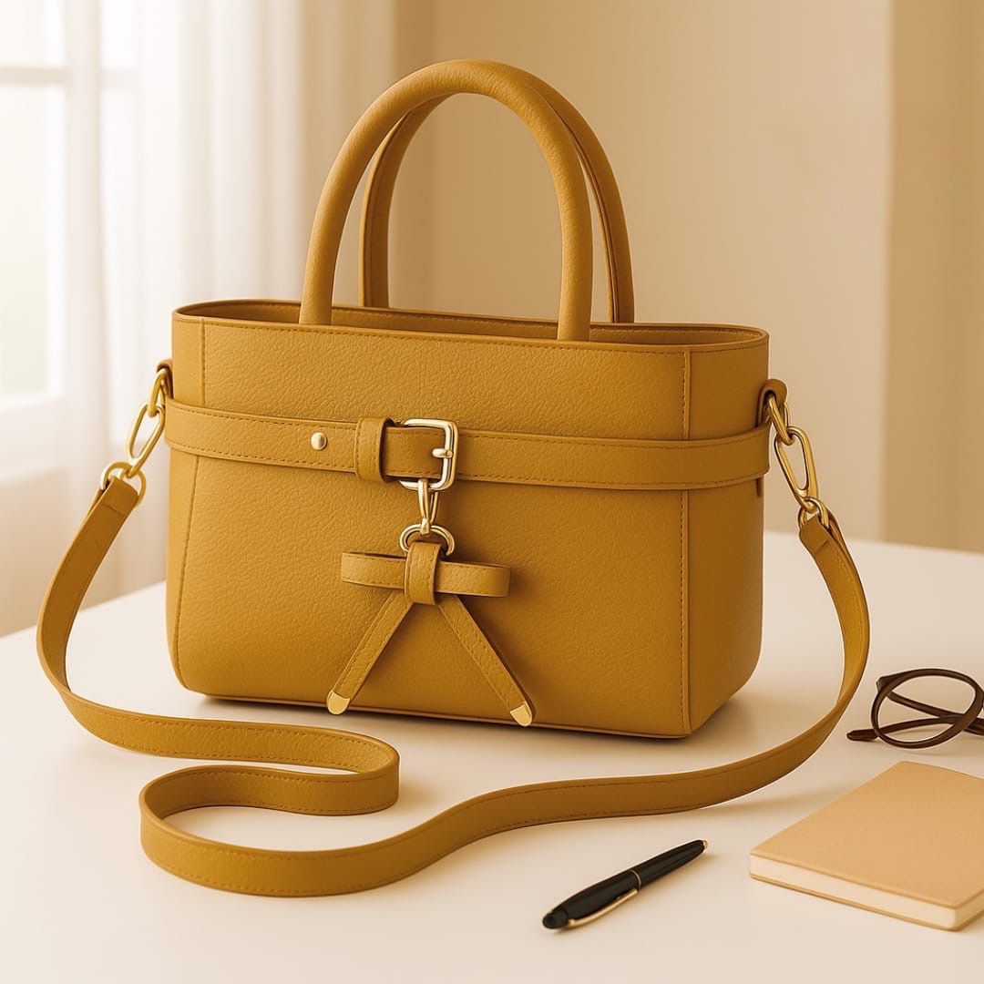 Elegant Bow Accent Tote Handbag