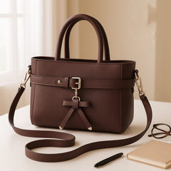 Elegant Bow Accent Tote Handbag