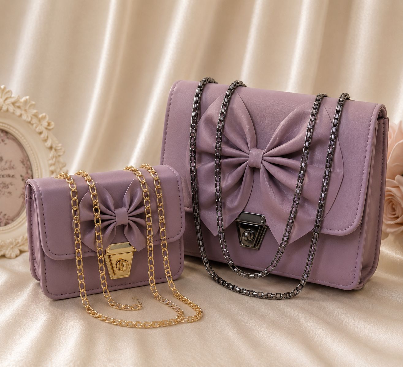 Luxury Bow Detail Crossbody Handbag
