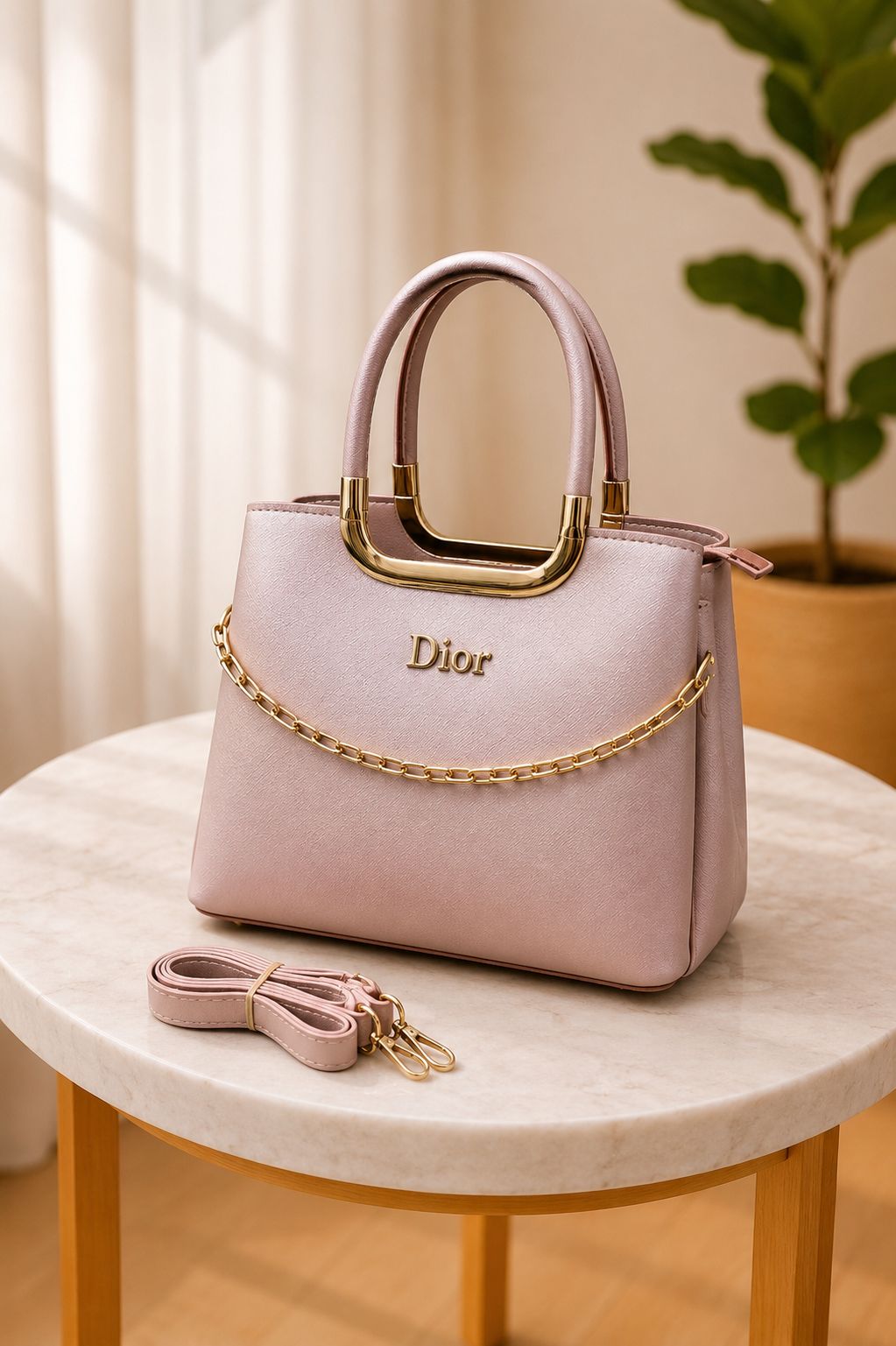 Premium Chain Detail Tote Bag
